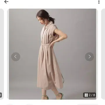 [ andemiu ] 턱 트렌치 원피스 F 블루