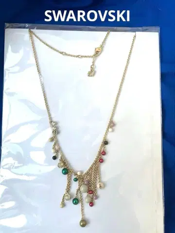 SWAROVSKI 골드 목걸이 컬러 스톤 고급 라인