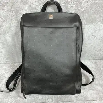 5460 MCM 모노그램 가죽 백팩 블랙