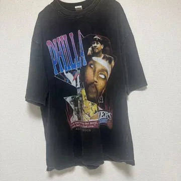 PHILLY 아이버슨 농구 T셔츠 블랙 XXL 구제 의류
