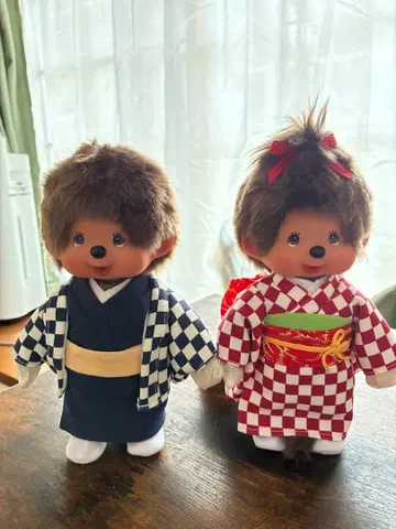 몽치치 봉제 인형 페어 기모노 일본 의류 세트