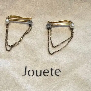 Jouete 골드 컬러 체인 이어 클립 (양쪽 귀용)