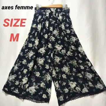 axes femme 엑시즈팜 꽃무늬 가우초 팬츠 네이비 레이스 M