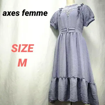 axes femme 엑시즈팜 롱 원피스 꽃 자수 레이스 M 보라색