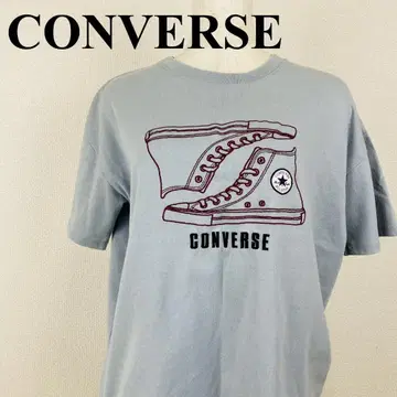 CONVERSE T셔츠 스니커즈 패턴 스카이블루 M 1187-B