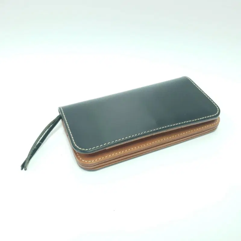 NATURAL TANNED LEATHER 통가죽 장지갑 블랙 B728