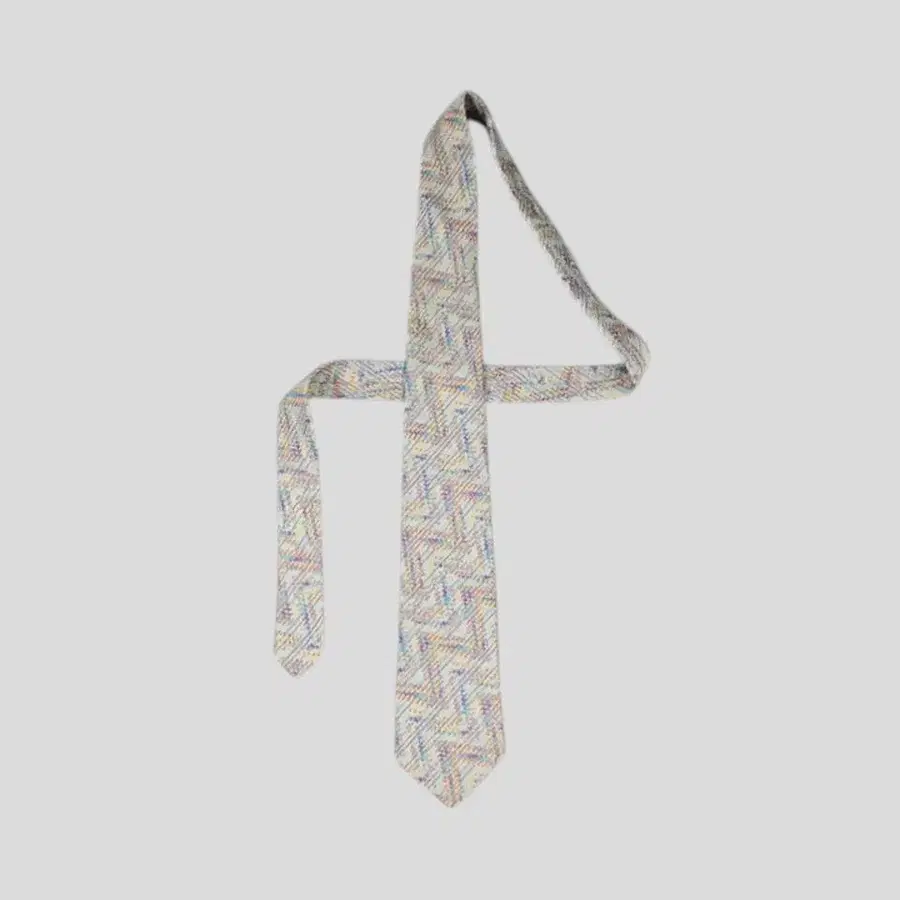 MISSONI 미쏘니 클리포드 퍼플톤 멀티컬러 기하학 지그재그패턴 실크100 넥타이 MADE IN ITALY 9