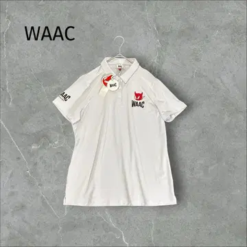 미사용 WAAC 반팔 피케 셔츠 빅 사이즈 4 여성용 골프 화이트