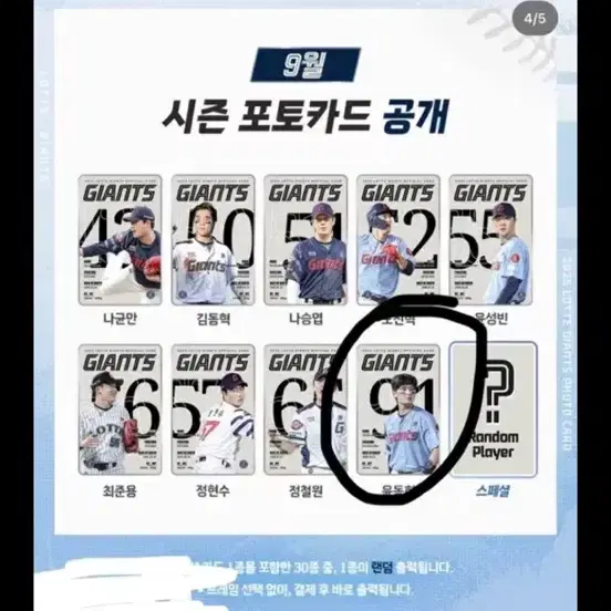 롯데자이언츠 9월차 윤동희 포스터