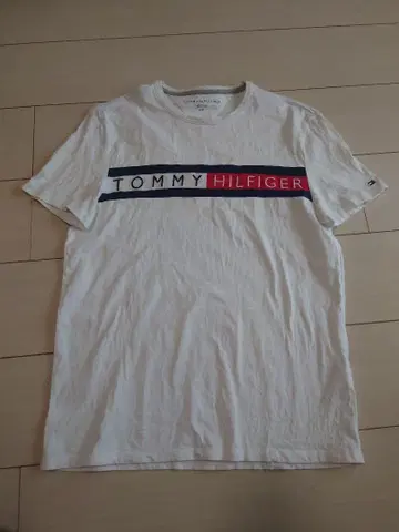 TOMMY HILFIGER 가슴 메쉬 로고 T셔츠 WH
