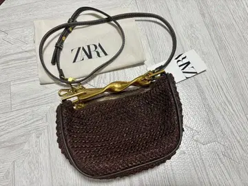 새상품 ZARA 자라 메탈 핸들 바스켓 백 2way 다크 브라운