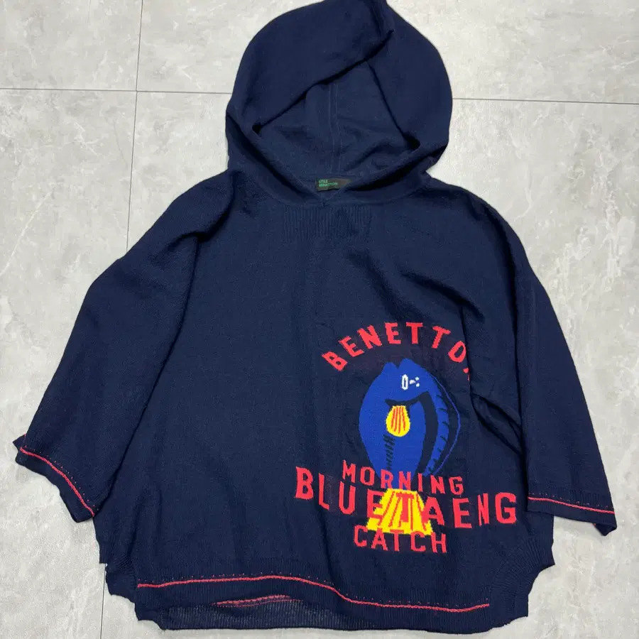 F 베네통 BENETTON 린넨 니트 후드