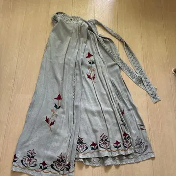 자수 장식 인도 면 랩 롱 스커트