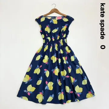 kate spade 케이트 스페이드 레몬 패턴 프렌치 슬리브 원피스 0