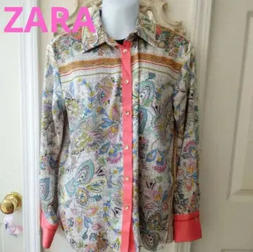 ZARA 페이즐리 무늬 긴팔 셔츠 블라우스 사이즈 s
