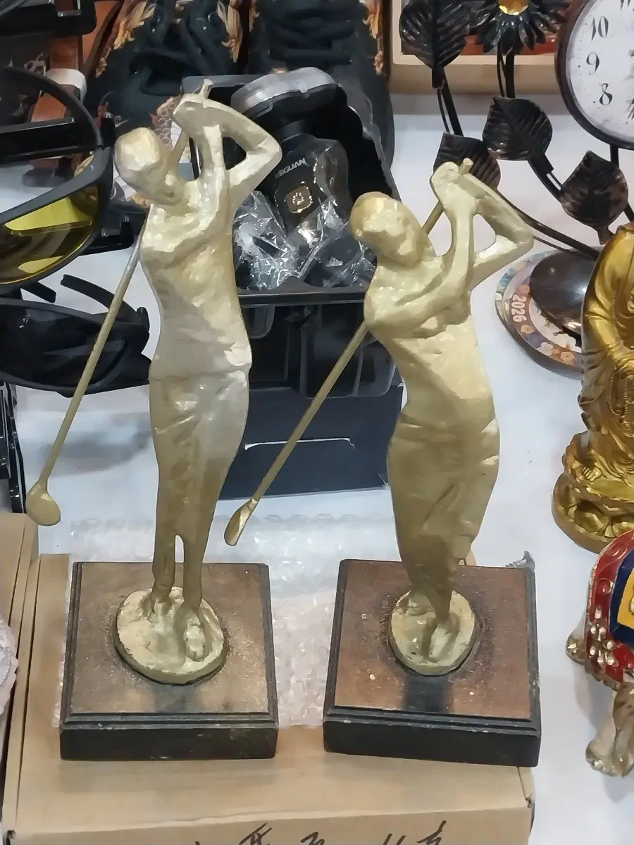 황동골프 ,남녀조각상2세트