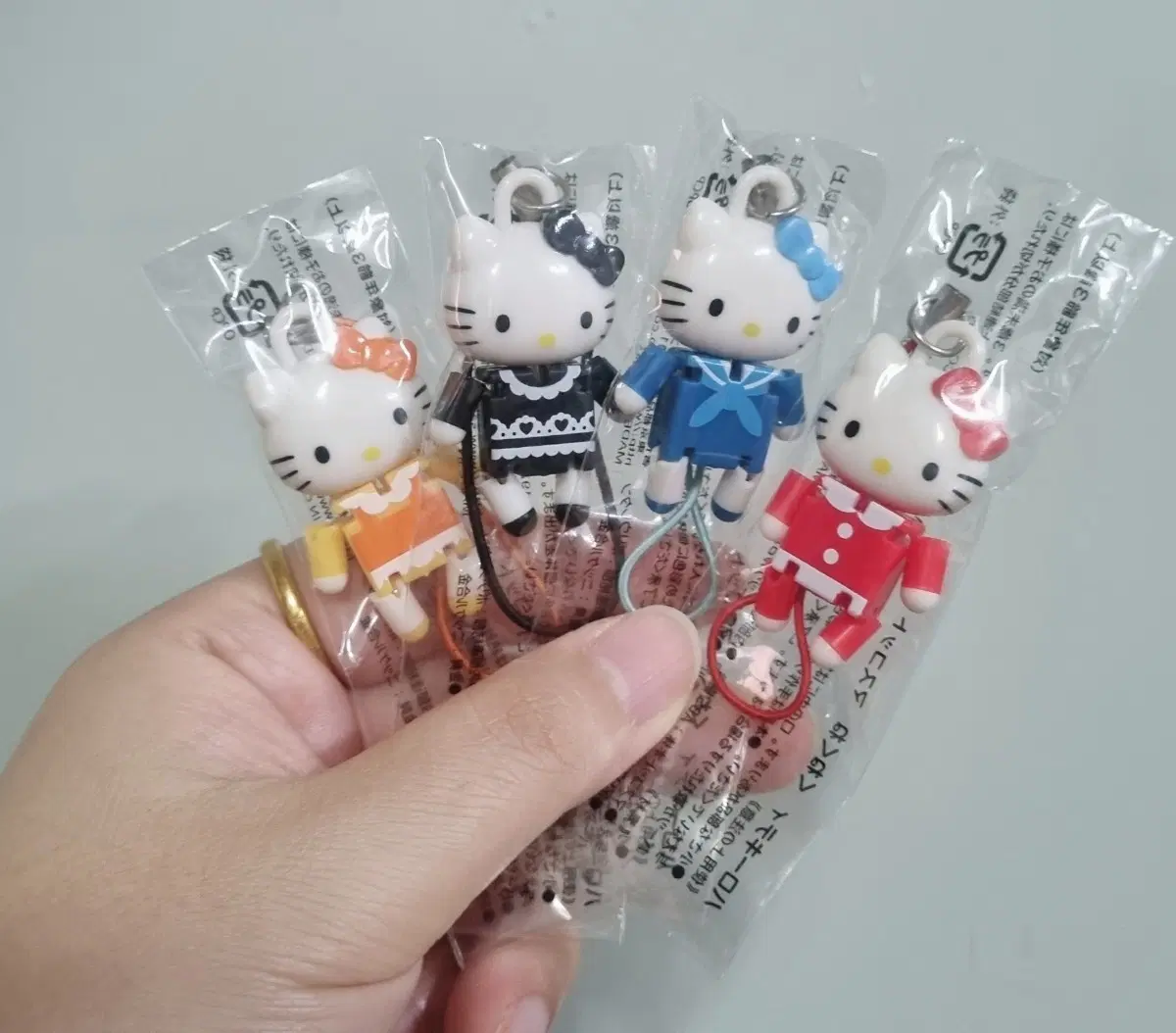 일괄 고전 키티 벤더블 팔 다리 구불거리는 키티 키링 키티스트랩