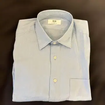 UNIQLO 프리미엄 린넨 셔츠 긴팔 M 사이즈 61 BLUE
