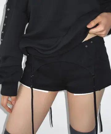 41PRAY Layered Shorts Black F