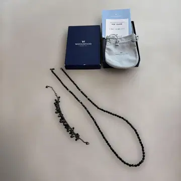 WEDGWOOD 목걸이 팔찌 세트 블랙