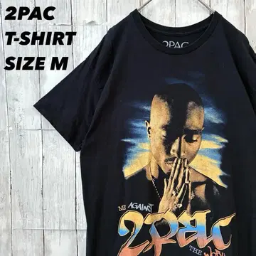 2PAC 투팍 밴드T셔츠 힙합 랩T 구제 의류 M 블랙