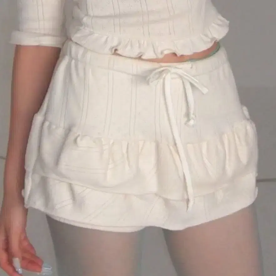 포어링 스커트 치마 아이보리 새상품