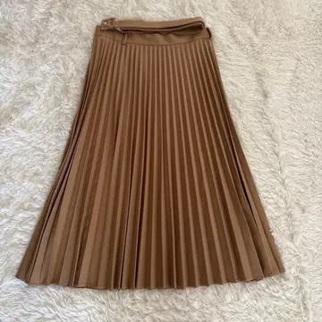 [ 새상품급 ] ZARA 자라 벨트 플리츠 스커트 베이지 L