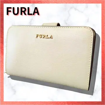 [ 상태 좋음 ] FURLA 훌라 접이식 지갑 아이보리 바빌론 잡화 가죽