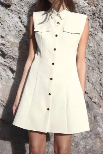 ZARA 크레이프 미니 원피스 S 슬리브리스 원피스