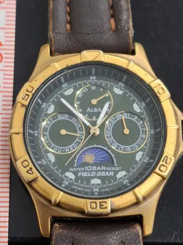 ALBA FIELD GEAR 문페이즈 남성용 손목시계