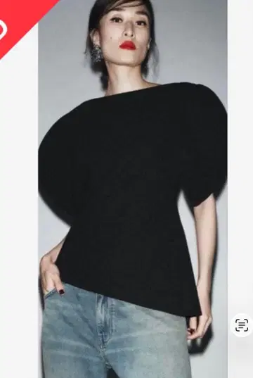 새상품급 카미사키 메구 착용 ZARA 퍼프 슬리브 상의 자라 S 사이즈
