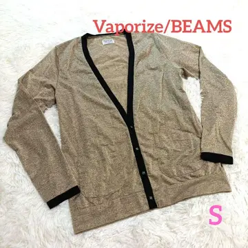 컨디션 최상 Vaporize BEAMS 라메 가디건 골드 S 백 로고
