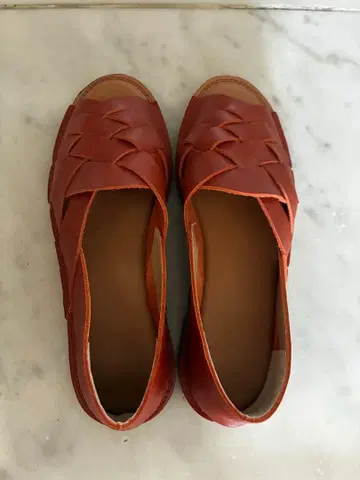 recipe 가죽 뜨개질 샌들 브라운 23.0cm 일본제