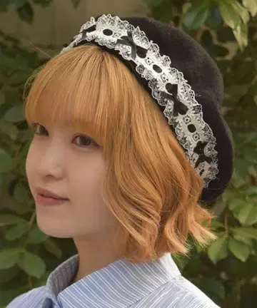 axes femme 사다리 레이스 리본 베레모