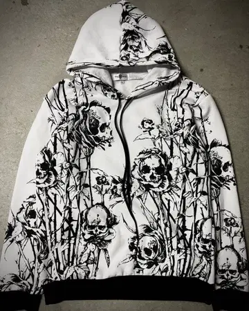 '00s' y2k punk sk8 skull graphic hoodie
