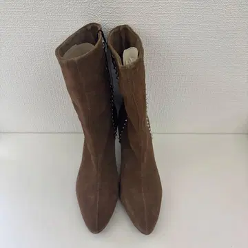 ZARA 스터드 스웨이드 부츠 브라운 40(E-4)