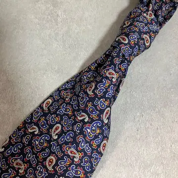 ETRO 넥타이 블루 올 패턴 실크 이탈리아제