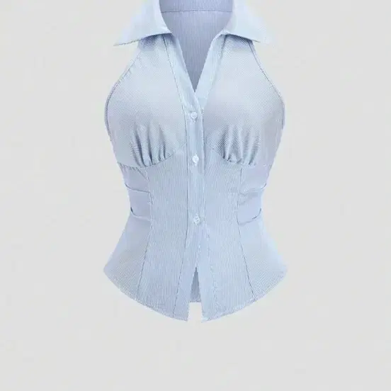 Shein 쉬인 카라 민소매 홀터 나시 블라우스 자라 h&m 샵사이다