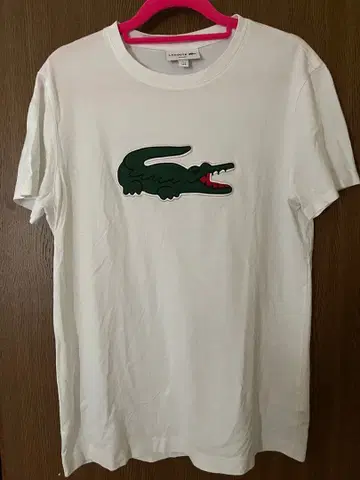 LACOSTE 라코스테 T셔츠 악어 자수 화이트 S사이즈