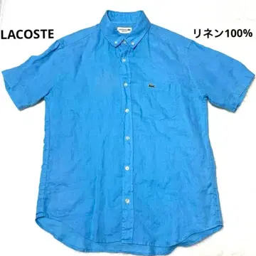 LACOSTE 라코스테 자수 악어 린넨 100% 버튼 다운 셔츠