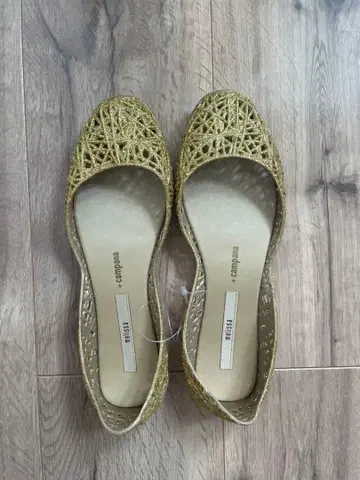 새상품 Melissa + Campana 플랫슈즈 골드