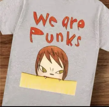 나라 요시토모 티셔츠 XL 사이즈 we are punks 그레이
