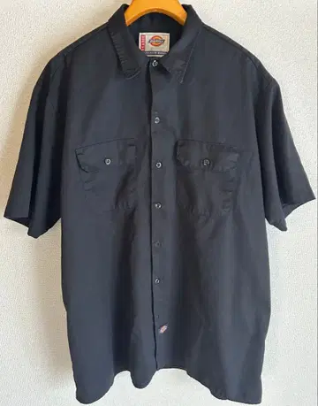 Dickies 워크 셔츠 반팔 블랙 XL