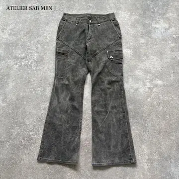 [ ATELIER SAB MEN ] Y2K 블랙 플레어 데님 팬츠