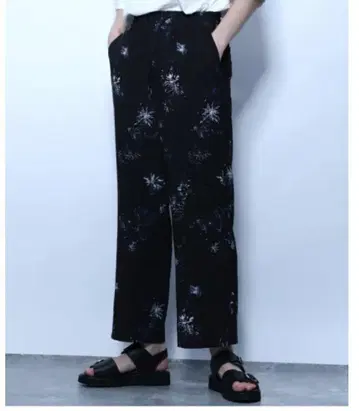 HARE 하나비 올 패턴 이지 팬츠 블랙