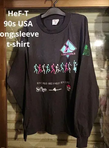 [레어] 90s USA제 HeF-T 빈티지 롱 슬리브 티셔츠 XL