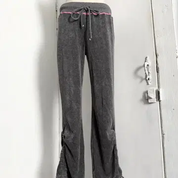 Secret Candy 벨로아 플레어 팬츠 그레이 셔링 y2k