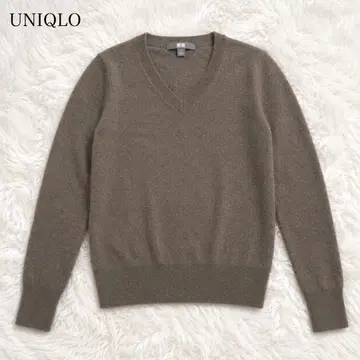 새상품급 UNIQLO 유니클로 캐시미어 100% V넥 니트 브라운 S