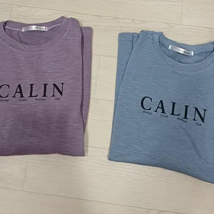 CALIN 라운드넥 반팔 티셔츠 퍼플/블루 세트(새상품)