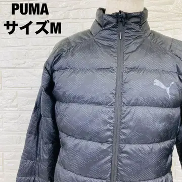 PUMA 블랙 패딩 자켓 M 경량 다운풍 하이넥 [ 2547 ]